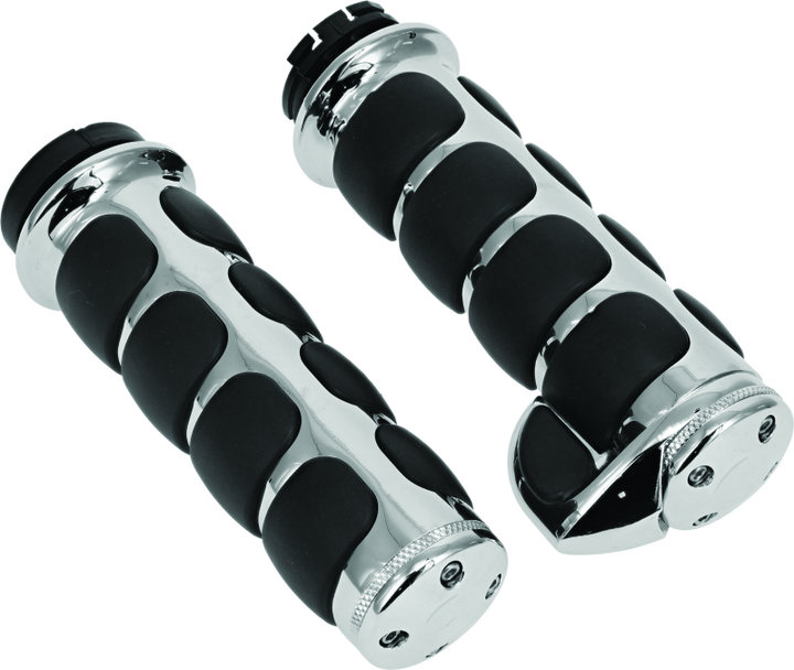 Kuryakyn ISO Grips With Throttle Boss Dual Cable Chrome