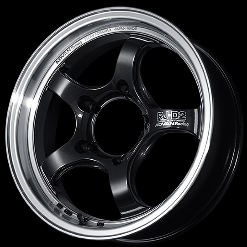Advan RG-D2 15x7.0 / +42 Offset / 4x100 / 63mm Bore / Machining and Black Gunmetallic