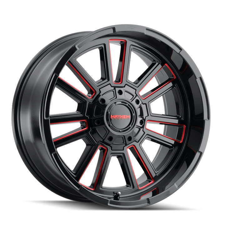 Mayhem 8115 Apollo 20x10 / 8x170 BP / -19mm Offset / 125.2mm Hub Black w/ Prism Red Wheel