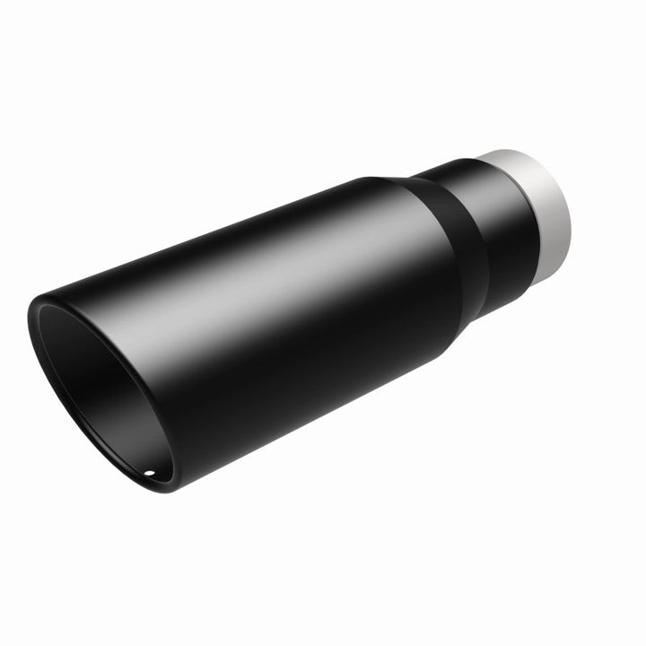 MagnaFlow Tip Stainless Black Coated Single Wall Round Single Outlet 5in Dia 3.5in Inlet 14.5in L