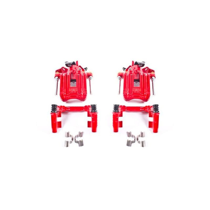 Power Stop 00-06 Audi TT Quattro (w/Non Vented Rotors Only) Rear Red Calipers w/Brackets - Pair