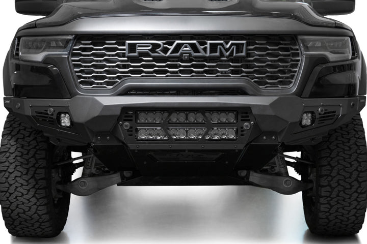 Addictive Desert Designs 25+ RAM 1500 RHO Bomber Front Bumper  (20 Inch Lights)