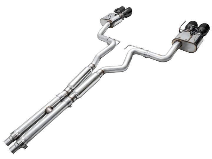 AWE 2024 Ford Mustang Dark Horse S650 RWD SwitchPath Cat-Back Exhaust w/ Quad Diamond Black Tips