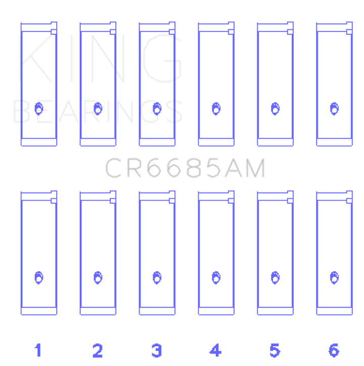 King Engine Bearings Isuzu 6Vd1 (Size +0.50mm) Connecting Rod Bearing Set