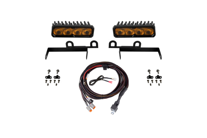 Diode Dynamics 2013-2018 Ram 1500 Ram SportExpress SS6 Pro LED Kit Yellow Fog 3000K
