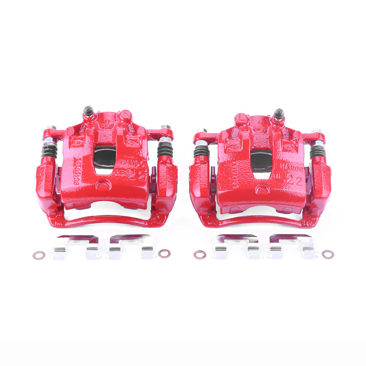 Power Stop 12-17 Hyundai Accent Front Red Calipers w/Brackets - Pair