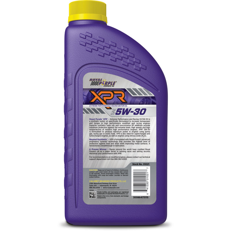 Royal Purple XPR Synthetic Extreme Performance 5W30 Racing Oil - 1 Quart