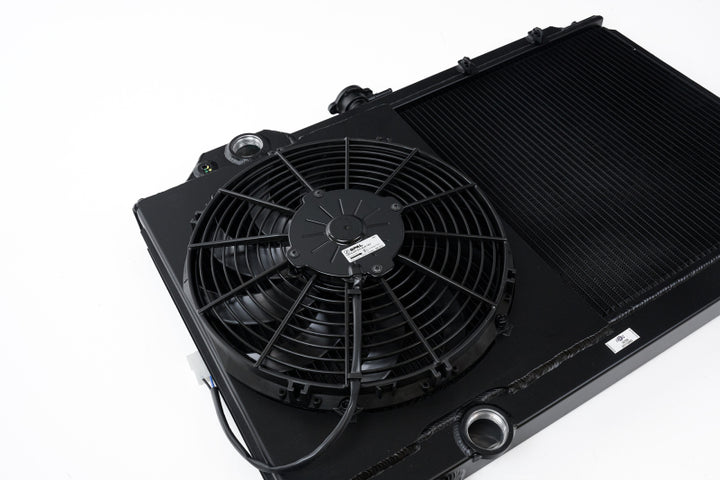 CSF 01-07 Mitsubishi Evo 7/8/9 Full-Slim Radiator w/12in Fan &amp; Shroud/-16AN - Black