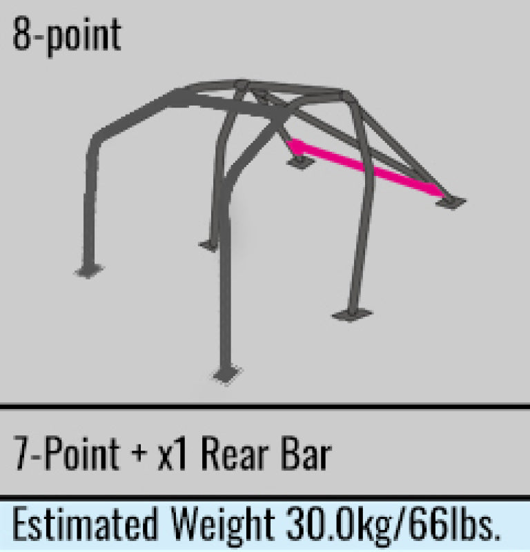 Cusco Steel Roll Cage 8 Point 2 Passenger Through Dash 2015 Subaru WRX / STI