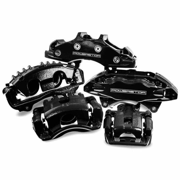 Power Stop 07-15 Toyota Tundra Front Black Caliper Pair w/o Bracket