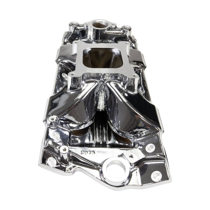 Edelbrock Chevy SB Victor Jr. 23 Degree Intake Manifold - Chrome Plasma Finish