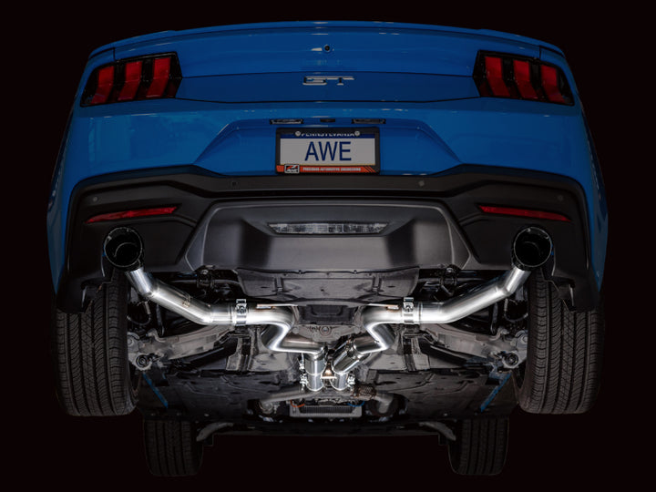 AWE 2024 Ford Mustang GT Fastback S650 RWD Track Edition Cat-Back Exhaust w/ Dual Diamond Black Tips