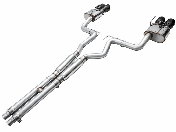 AWE 2024 Ford Mustang GT Fastback S650 RWD SwitchPath Cat-Back Exhaust w/ Quad Diamond Black Tips