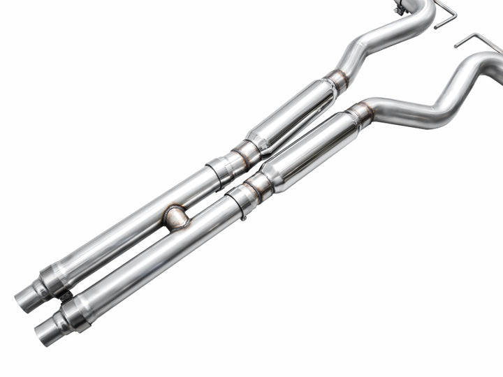 AWE 2024 Ford Mustang Dark Horse S650 RWD Track Edition Cat-Back Exhaust w/ Quad Chrome Silver Tips