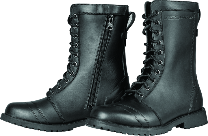 Speed and Strength Fast Times Leather Boots Black Womens Size - 6