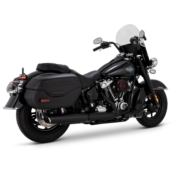 Vance & Hines 2025+ HD Softail Twin Slash 4in Round Black Slip-On Exhaust