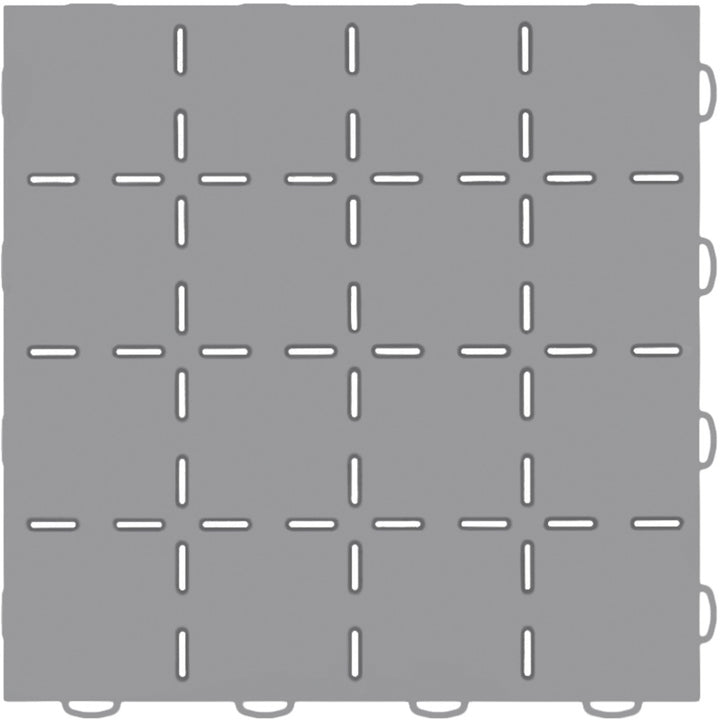 WeatherTech TechFloor 12in x 12in Solid Floor Tile w/ Raised Squares - Grey