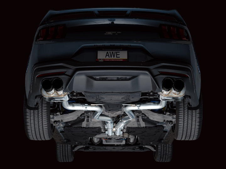 AWE 2024 Ford Mustang GT Fastback S650 RWD SwitchPath Cat-Back Exhaust w/ Quad Diamond Black Tips