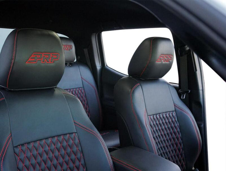 PRP 6-23 Toyota Tacoma Front Seat Covers (Pair) - Black/Navy Blue