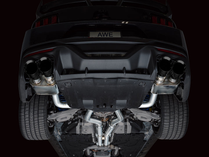 AWE 2024 Ford Mustang Dark Horse S650 RWD SwitchPath Cat-Back Exhaust w/ Quad Diamond Black Tips
