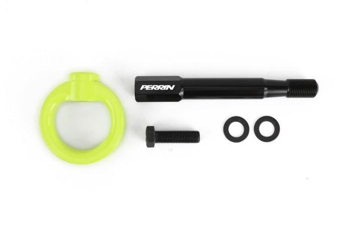 PERRIN 08-14 Subaru WRX/STI (Hatchback) Tow Hook Kit (Rear) - Neon Yellow