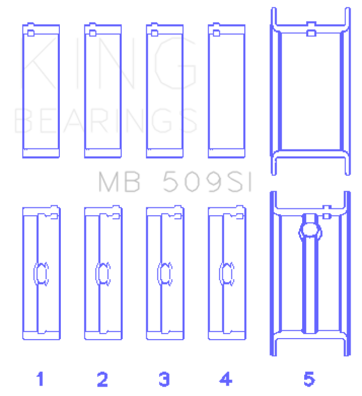 King Engine Bearings Chevrolet 400 Crankshaft Main Bearing Set (Set of 5) - Size .001
