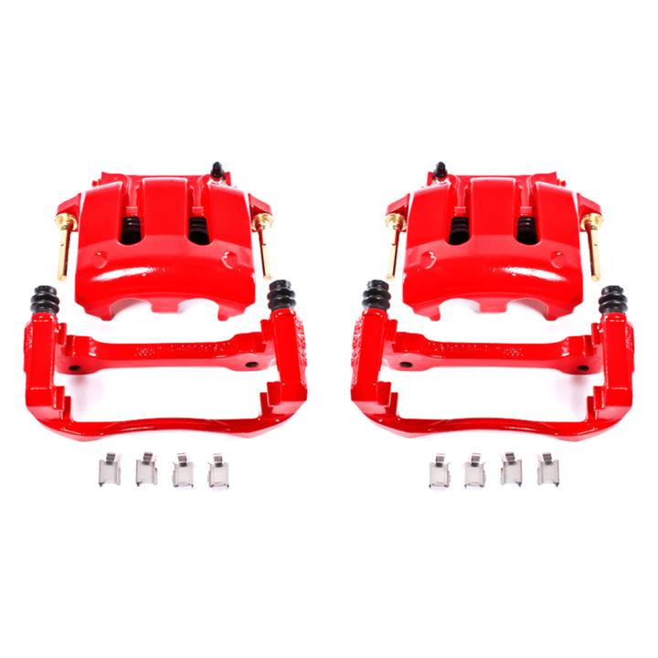 Power Stop 05-14 Ford Mustang Front Red Calipers w/Brackets - Pair