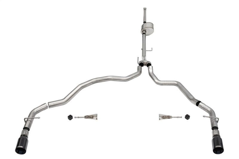 Corsa 2021-2025 Ford F-150 SuperCrew/6.5in Bed 5.0L V8 Xtreme Cat-Back Dual Rear Exit-Black PVD