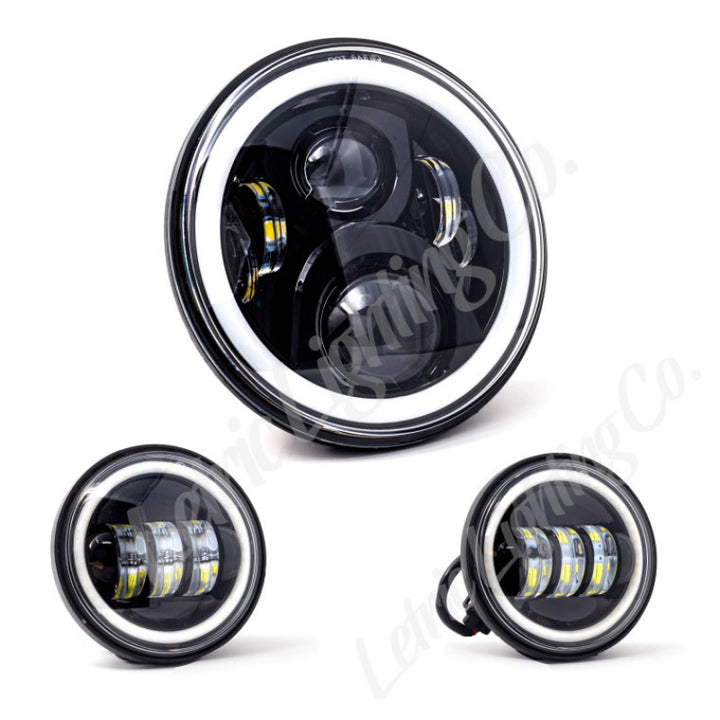 Letric Lighting 7in LED Black Full-Halo Indian