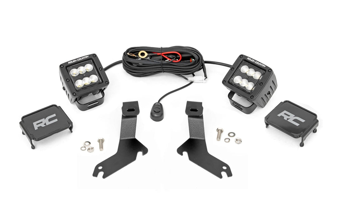 LED Light Kit | Ditch Mount | 2" Black Pair | Flood | Chevy Silverado 1500 (99-06)/Tahoe (00-06) 