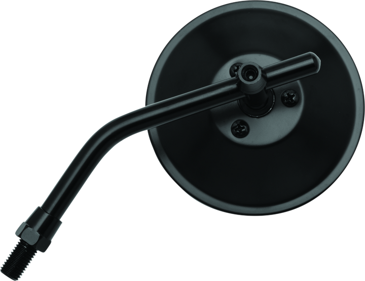 BikeMaster 4in Adjustable Round Mirror 10mm - Each - Black