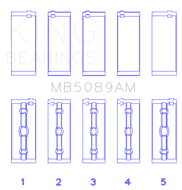 King Engine Bearings Toyota 1Rz (Size +0.50mm) Main Bearing Set