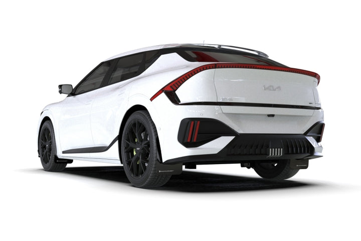 Rally Armor 25-26 Kia EV6 Base Light/GT/GT-Line Black Mud Flap - White Logo