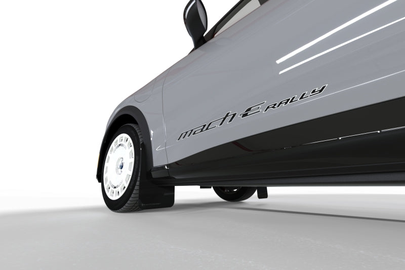 Rally Armor 2021-26 Ford Mach-E Rally Edition Black UR Mud Flap Metallic Black Logo