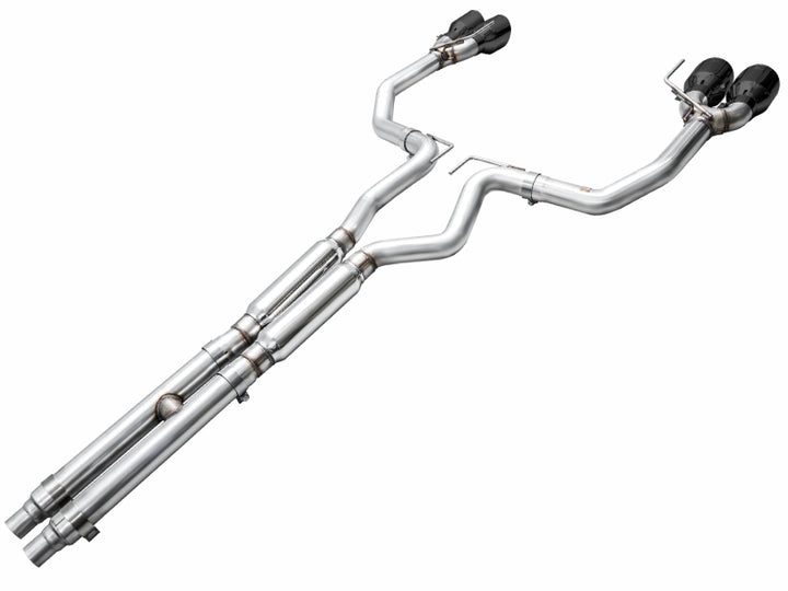 AWE 2024 Ford Mustang Dark Horse S650 RWD Track Edition Cat-Back Exhaust w/ Quad Diamond Black Tips