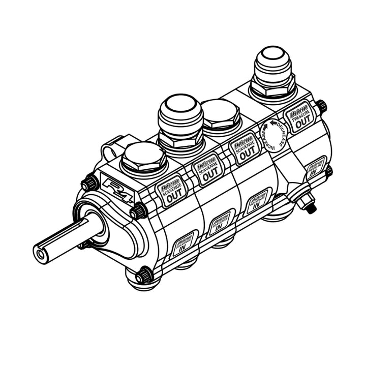 Peterson Fluid Systems R4 4-Stage Oil Pump - Left Side Mount - Rear Drive