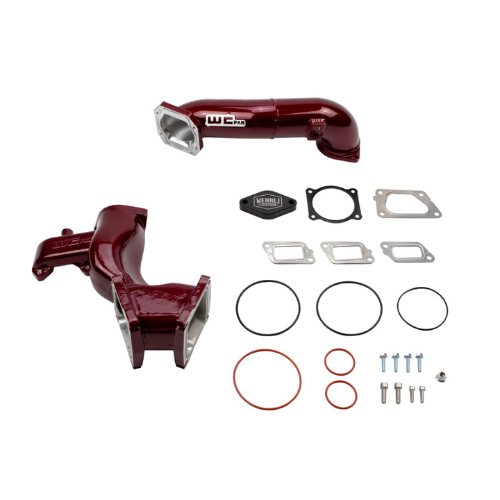 Wehrli 11-16 Chevrolet 6.6L LML Duramax High Flow Y-Bridge Kit - WCFab Red