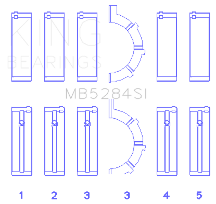 King Engine Bearings Chrysler/Jeep 287Ci 4.7L (Size +0.75mm) Main Bearing Set