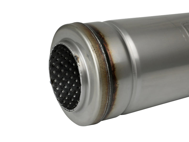 aFe MACH Force-Xp 409 SS Muffler 3in Center/Center 18in L X 5in Dia - Round Body