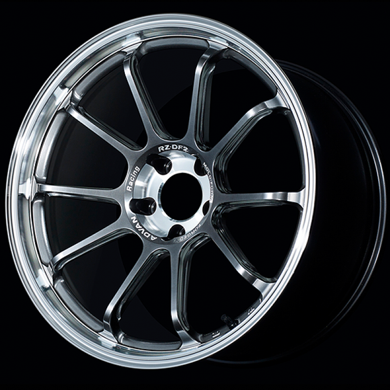 Advan RZ-DF2 Porsche 20x8.5 / +50 ET / 5x130 / 71.6mm Bore / Diamond Cut and Hyper Platinum Black