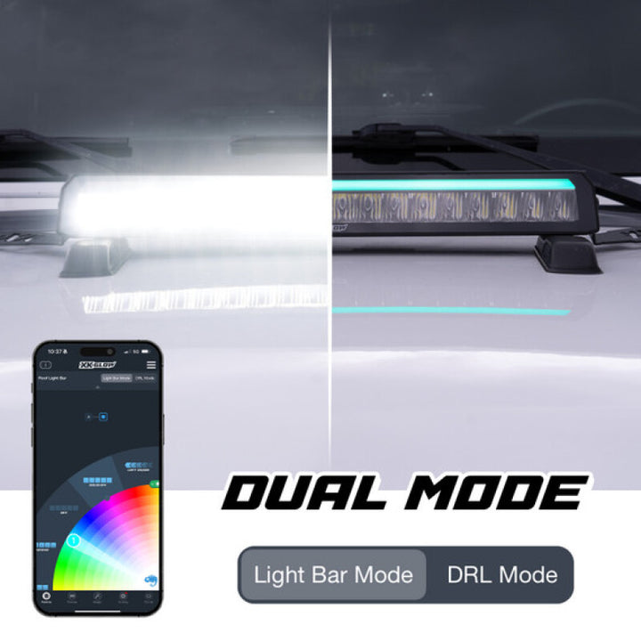 XK Glow 40in Offroad Light Bar w/ RGBW Chasing DRL & App Control