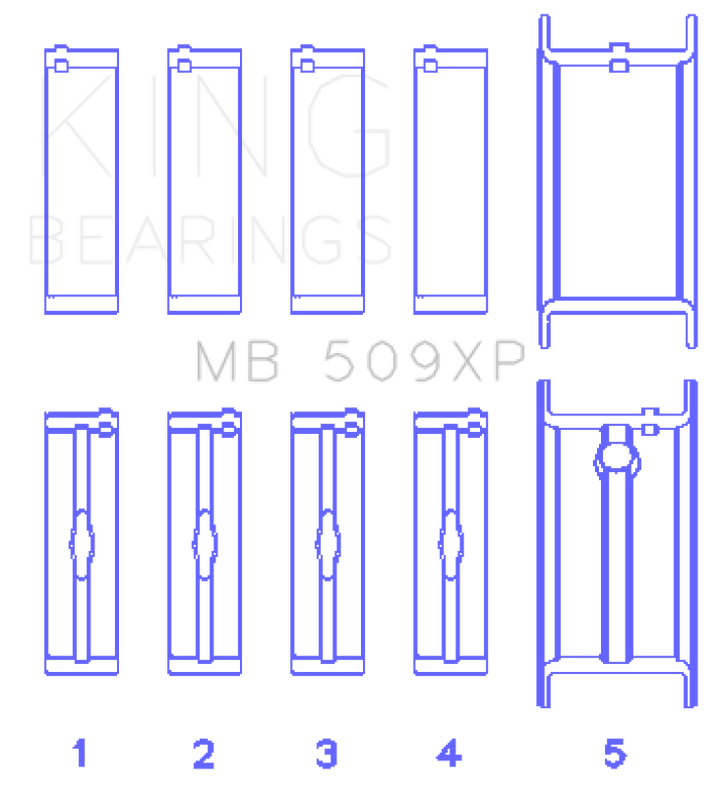 King Engine Bearings Chevrolet 400 V8 (Size STDX) Main Bearing Set