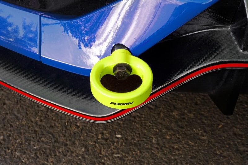 PERRIN 17-21 Honda Civic Si/Type R/Touring/Hatchback Tow Hook Kit Rear - Neon Yellow