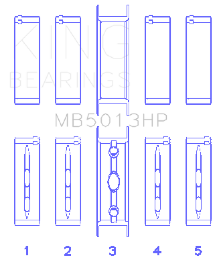 King Engine Bearings GMC LS1 / LS6 / LS3 (Size STDX) Bi-Metal Performance Main Bearing Set
