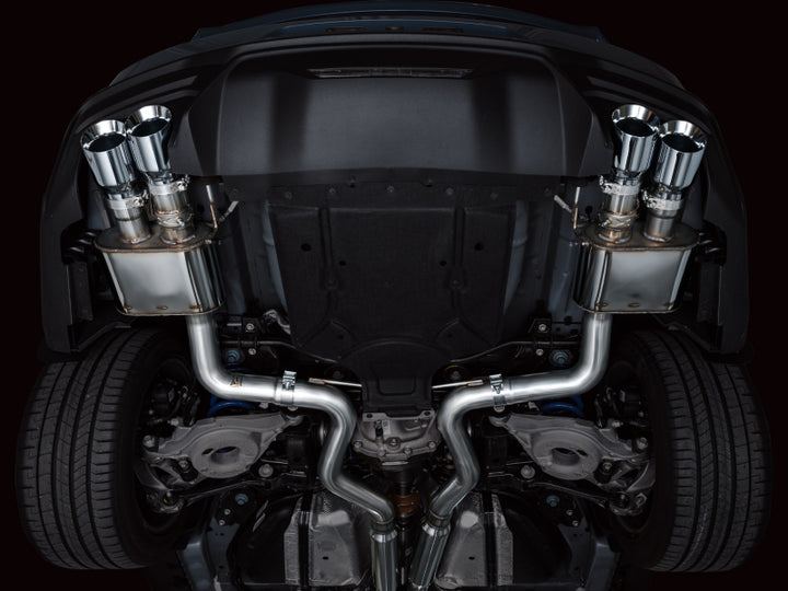 AWE 2024 Ford Mustang GT Fastback S650 RWD SwitchPath Cat-Back Exhaust w/ Quad Chrome Silver Tips