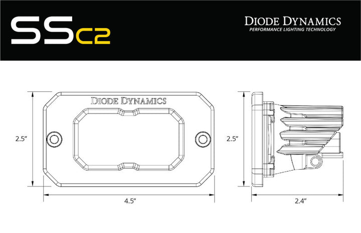 Diode Dynamics Stage Series 2in LED Pod Sport - Yellow Combo Flush ABL (Pair)