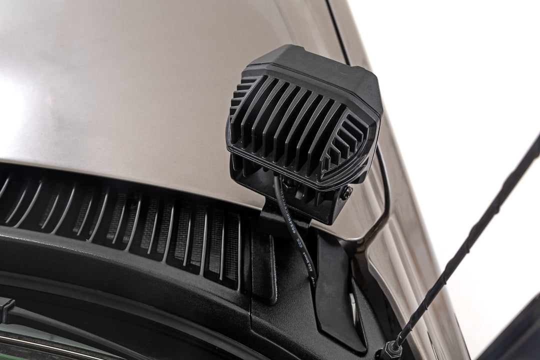 LED Light Kit | Ditch Mount | 2" Black Pair | Flood | Chevy Silverado 1500 (99-06)/Tahoe (00-06) 