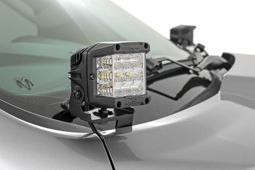 LED Light Kit | Ditch Mount | 2" Black Pair | Amber DRL | Ram 1500 (19-26)