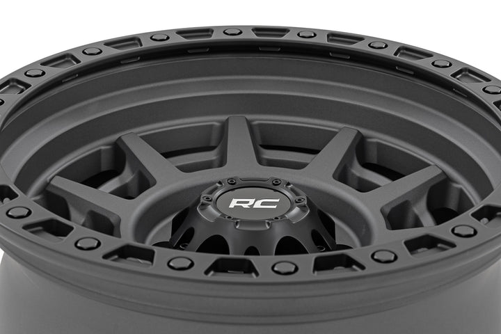 Rough Country 85 Series Wheel | Simulated Beadlock | Gunmetal Gray/Black | 17x9 | 6x5.5 |+25mm