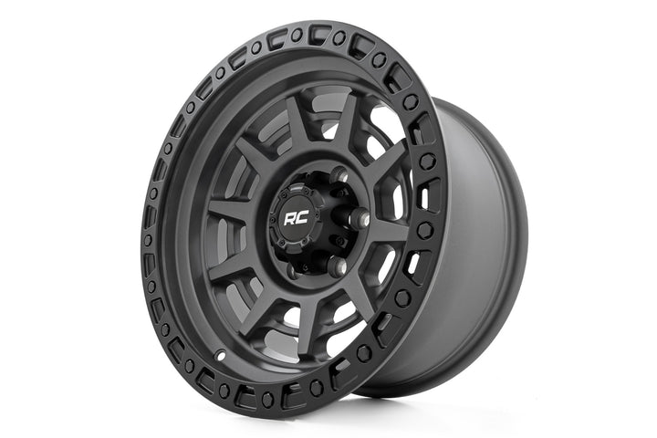 Rough Country 85 Series Wheel | Simulated Beadlock | Gunmetal Gray/Black | 17x9 | 6x5.5 |+25mm